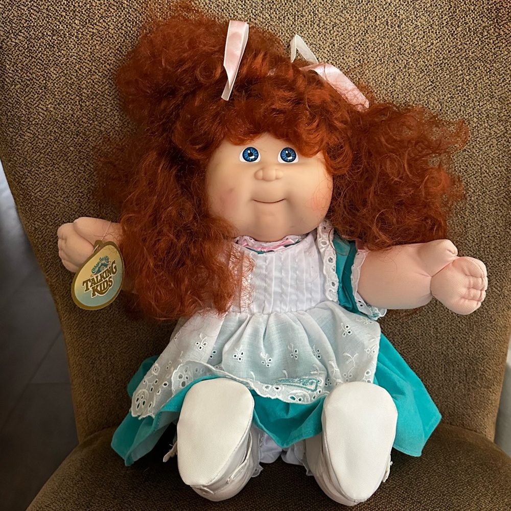 Cabbage Patch Kids Talking Doll 1987 Girl Red Hair Blue Eyes NOT TESTED AS IS